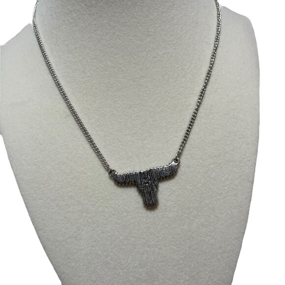 Boho Western Brown Cow Pattern Cow Head Faux Fur Necklace - Picture 3 of 5